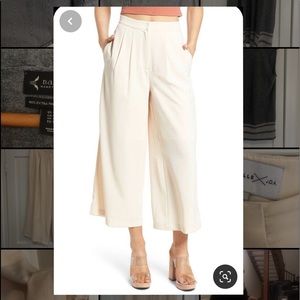 Pleat High Waist Crop Wide Leg Pants | Nordstrom